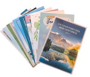 Kaarten bloemen/landschappen met Bijbeltekst