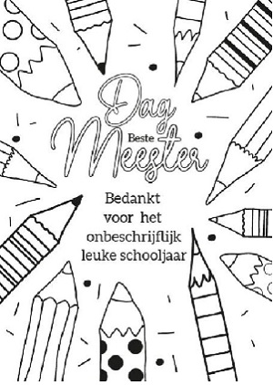 Dag beste meester bedankt voor het onbeschrijflijk leuke schooljaar - kaart