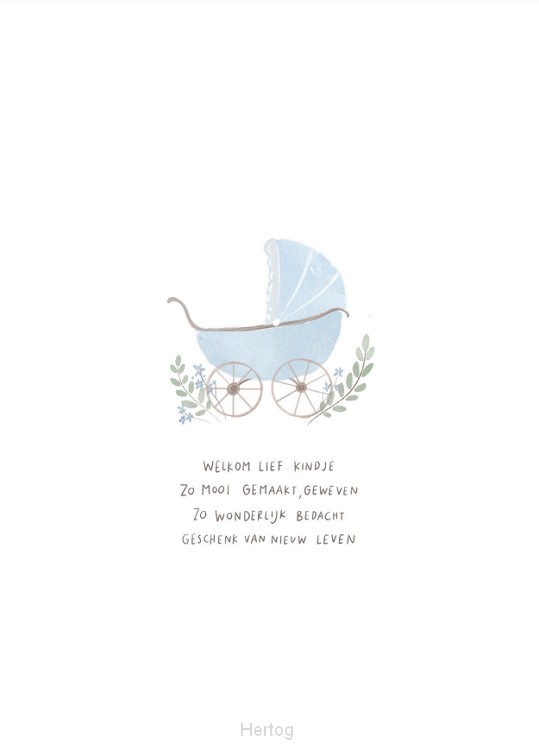 Welkom lief kindje (blauw) - wenskaart