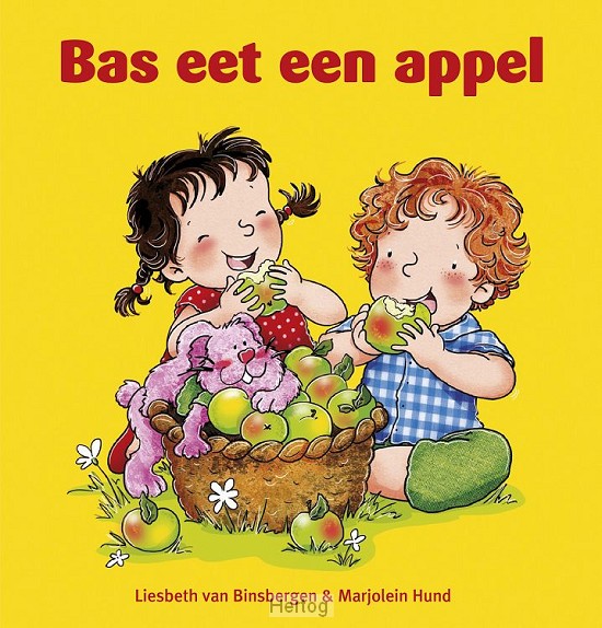 Bas eet een appel